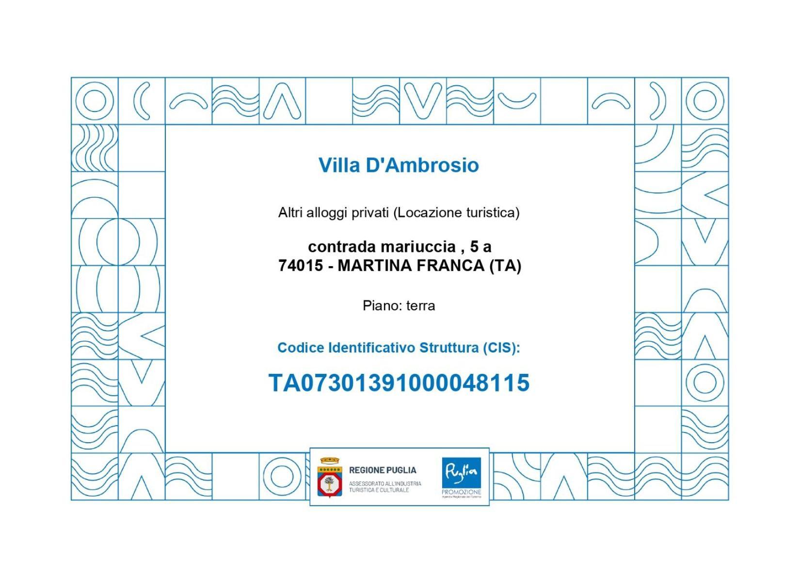 Villa D'Ambrosio Martina Franca Eksteriør billede
